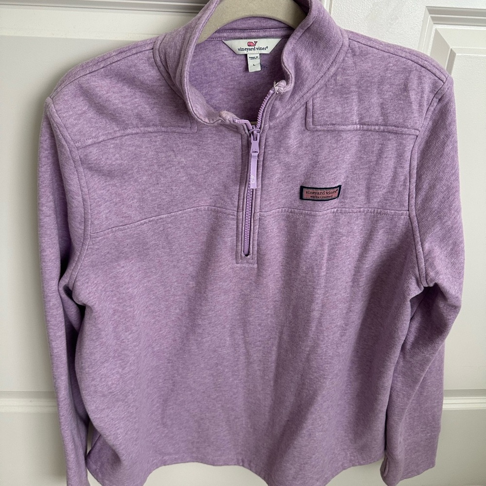 Vineyard Vines Lavender Heather Quarter-Zip Pullover